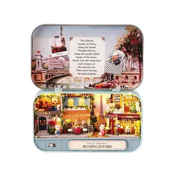 

1:12 Dollhouse Box Theatre Furniture Miniature Toy Light Gift DIY LED For Children Dollhouse Birthday Toys Miniature Furnit L9W1