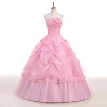 Свадебное платье без Бретелек Кружевное бальное платье Принцесса сладкий цветочный принт свадебное платье размера плюс Vestido De Noiva