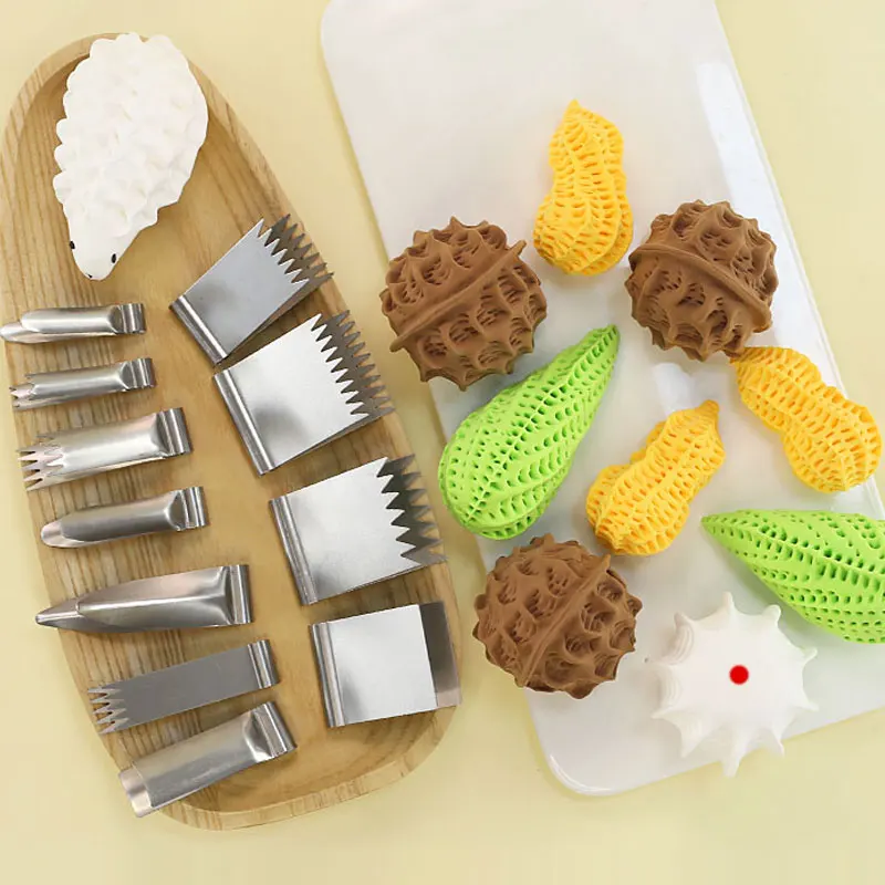 Pastry Clip Stainless Steel Walnut Crisp Cake Dessert Clips Hand Carved Pastry Decorate Clips DIY Baking Flower Pliers Mold 1Pcs