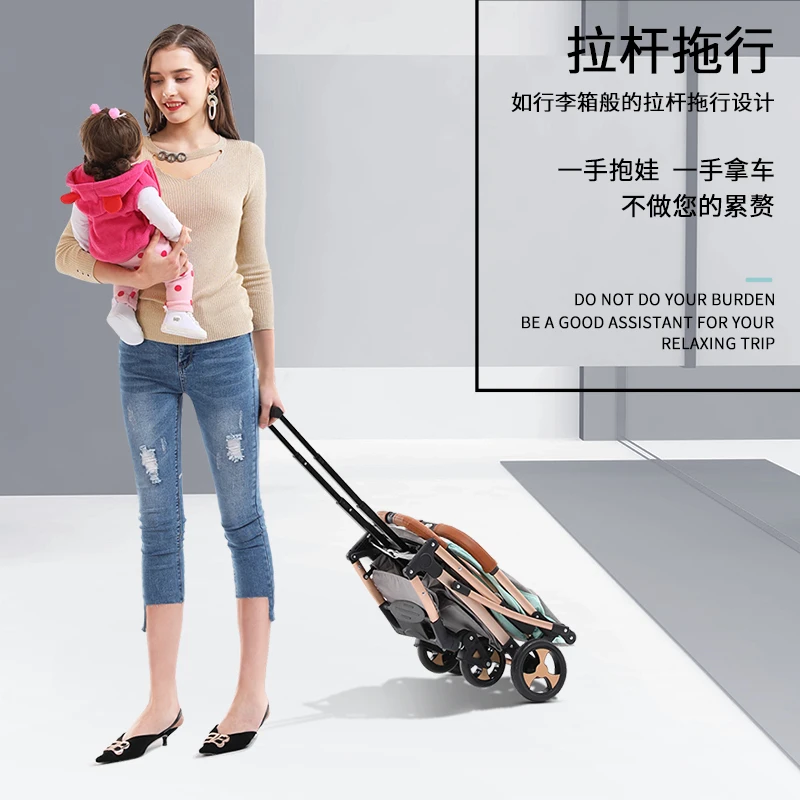  Lightweight stroller can sit reclining folding light baby stroller portable newborn umbrella pram t