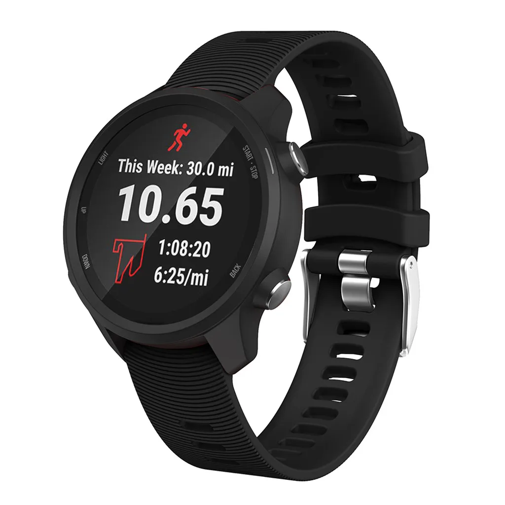 Спортивный мягкий силиконовый сменный ремешок для наручных часов Garmin Forerunner 245 245 м Смарт-часы носимые Аксессуары#1019