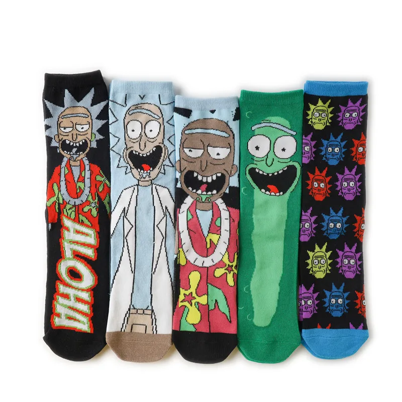 

K2267 1 Pair Cartoon Character Long Sock Fashion Men Women Unisex Casual Non Slip Breathable Comfortable Funny Happy Sock