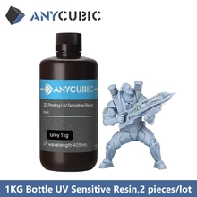 2 шт./партия, УФ-полимер для 3D-принтера ANYCUBIC resina 405 нм 2 шт./партия, УФ-полимер для 3D-принтера ANYCUBIC resina 405 нм