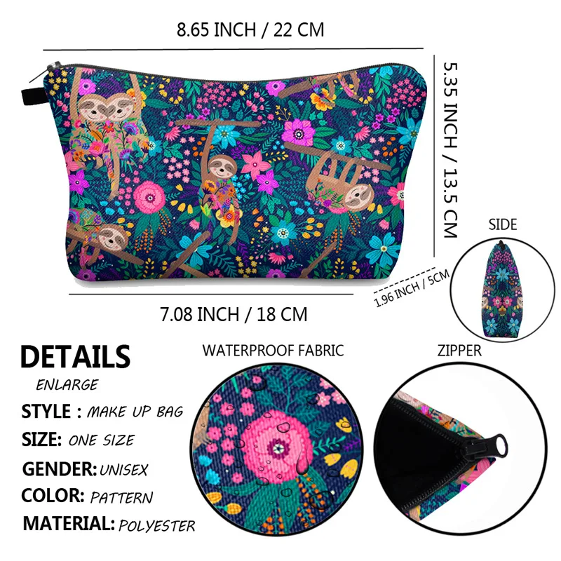 Lovely Monkey Printed Pencil Bag Fashion Women Cosmetics Organizer Bag for Travel Colorful Storage Bag for Lady Small Gift Bag 2