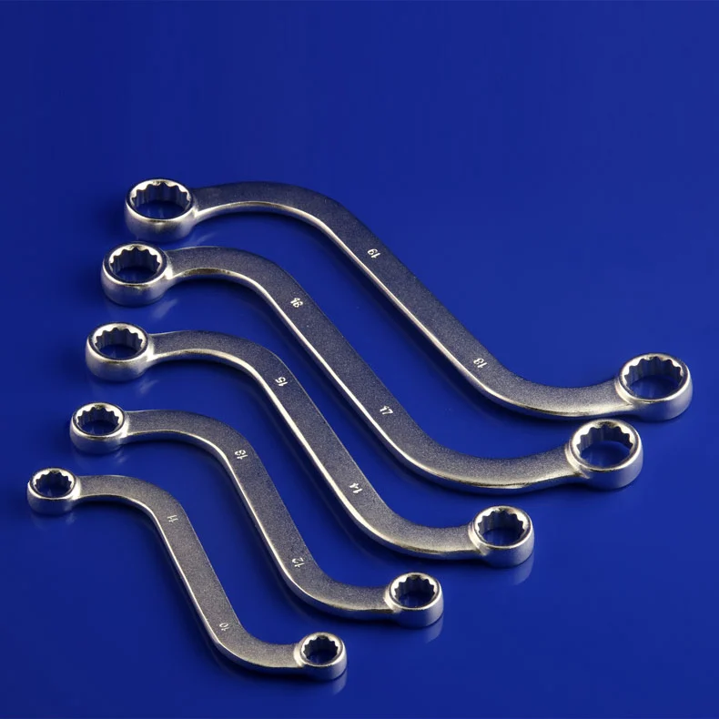 5pcs S/C Type Double Ended Ring Spanner Wrench Set 10-19mm/8-22mm