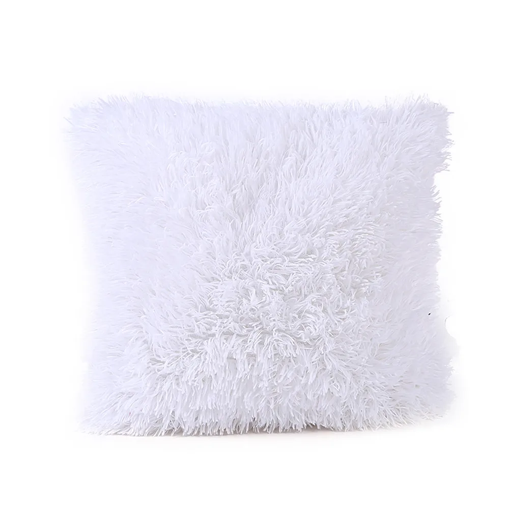 Плюшевый Чехол на подушку для дивана Hom, поясная наволочка для подушки, украшение дома, Кама, гостиная, канапе, Чехол на подушку, Coussin Decoratif - Цвет: White