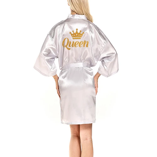 wedding queen king robe men robe satin matching couple kimono Valentine Anniversary gift bridal party 2021 bride groom robes mens cotton pjs Men's Sleep & Lounge