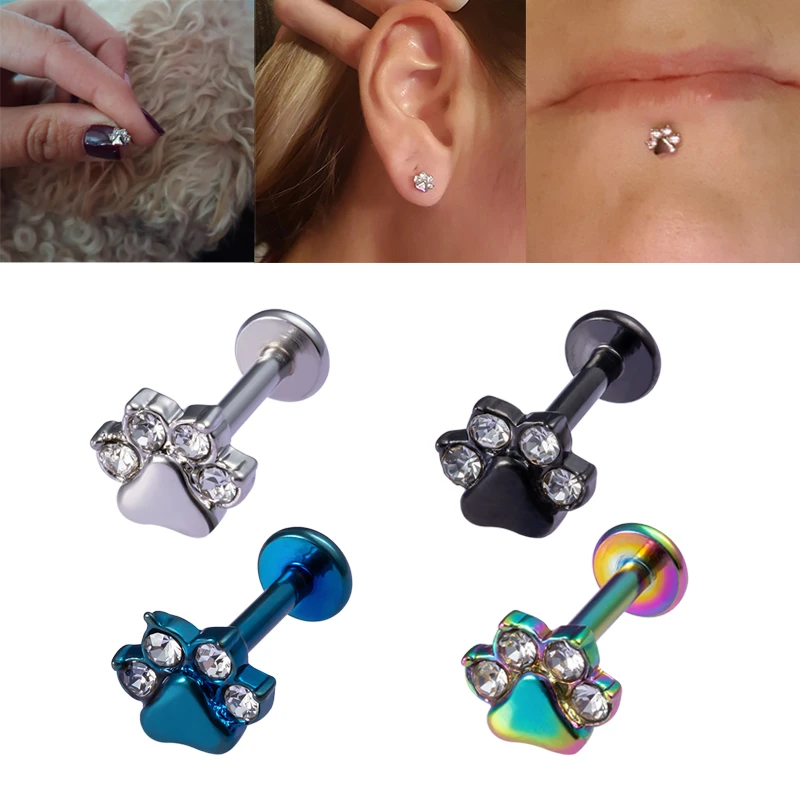Fashion Jewelry 1PC 16G Hanging Steel Cross 4mm Ball Helix Barbell Jewelry Single Stud Cartilage