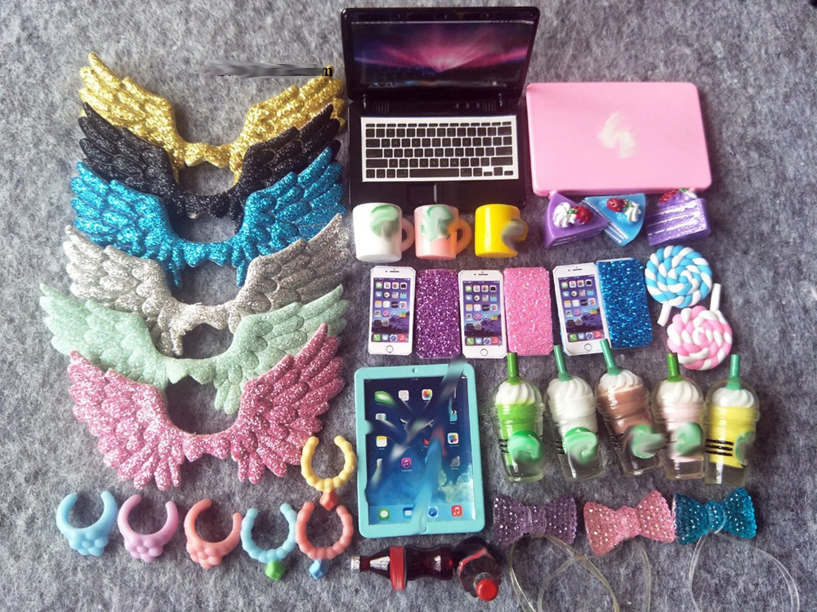 Pet Shop Accessories 37pcs Total Accessories Wing Drinks Collar Cake