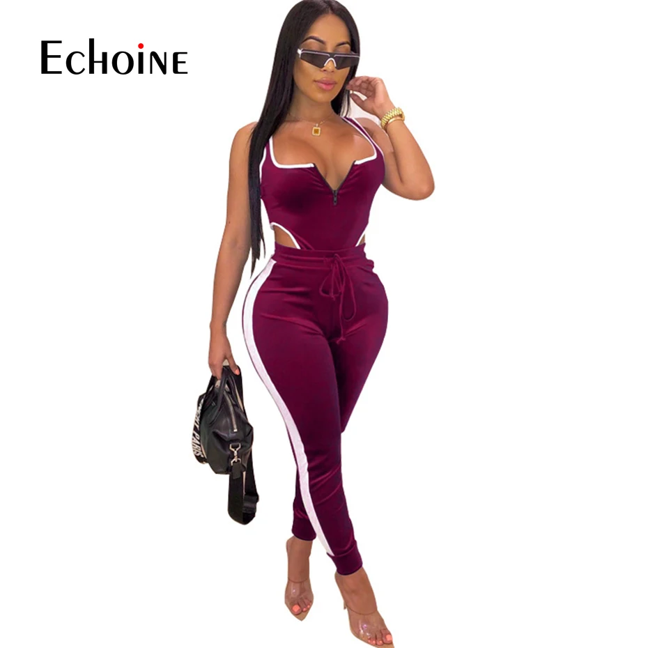 Sexy Backless Two Piece Set Tracksuit Women Velvet Bodysuit Top and Pant Fall Winter Clothing 2 Piece Club Outfits Matching Sets