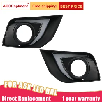 

LED Daytime Running Lights For Mitsubishi ASX 2017-2018 High brightness LED DRL guide LED Fog light With Turn Signal Light