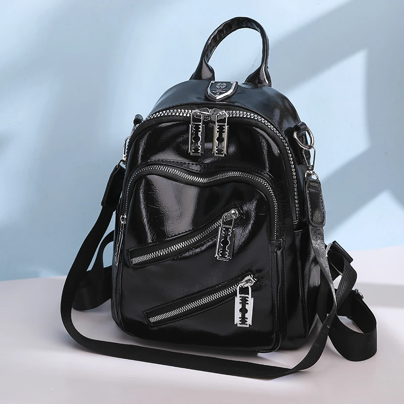 Small Backpack Women Multifunctional PU Leather Backpacks 2021 New Fashion High Quality Ladies Casual Travel Backpack School Bag