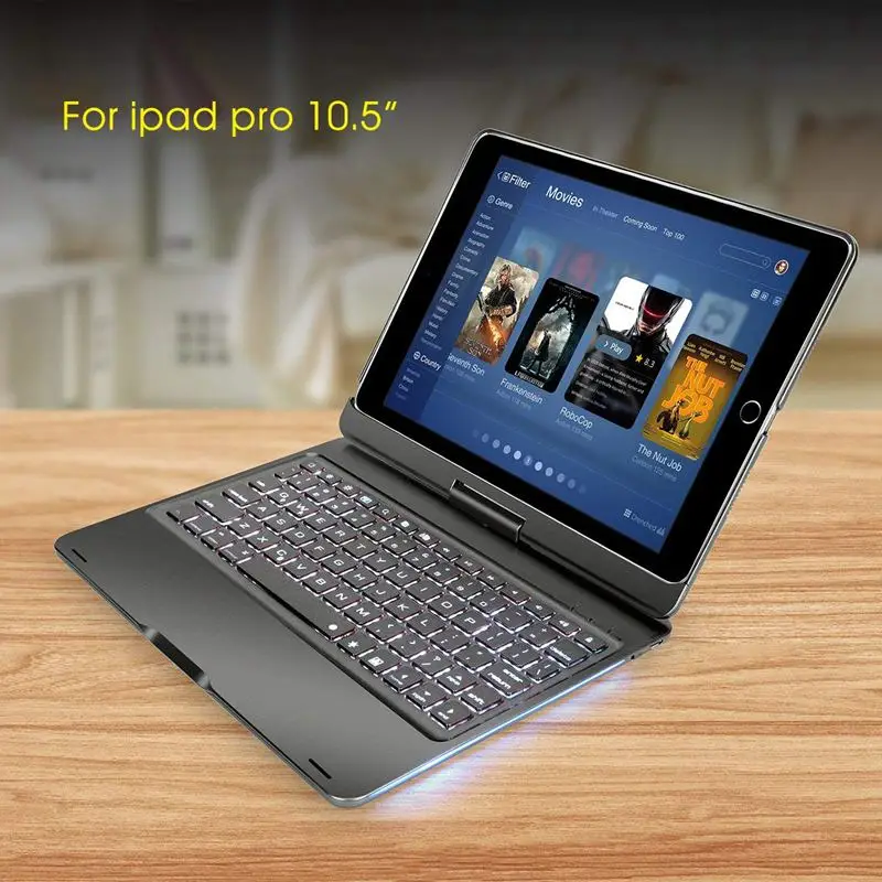 Для Ipad 10,5 дюймов 360 градусов backlight Ation подсветка Bluetooth клавиатура