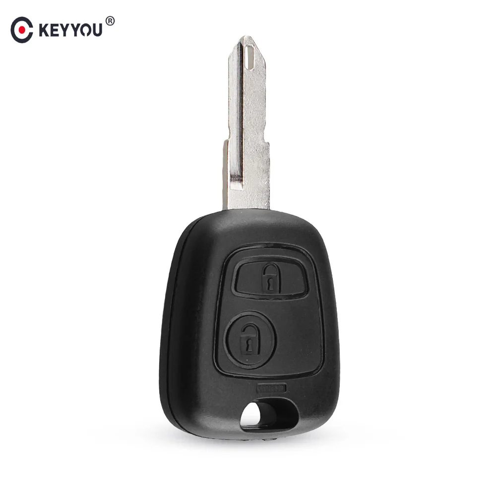 KEYYOU 2 Buttons Remote Blank Car Key Shell Fob Case For Peugeot 206 106 306 406 Key