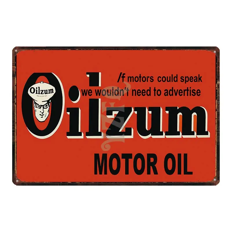 Жестяной знак Motor Oil для гаража потертый шикарный металлический винтажный