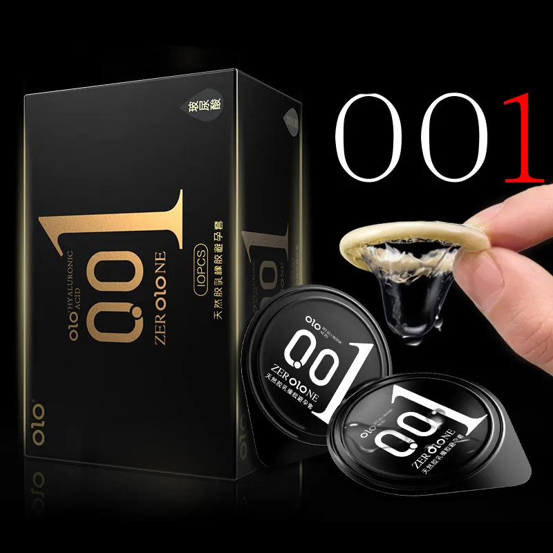 Condoms Sex Toys OLO ULTRA THIN 0.01 Feeling Penis Sleeve Hyaluronic Acids Rubber latex Ejaculation Delay dotted