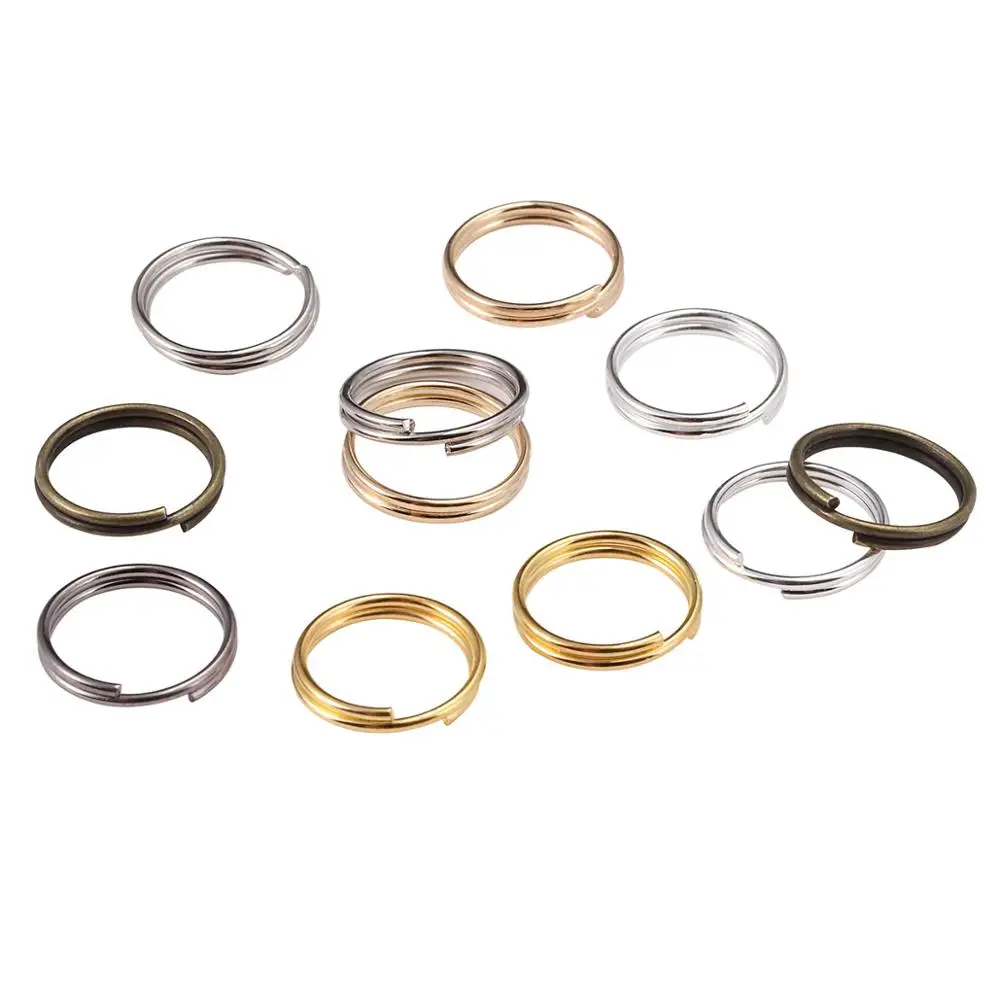 

200Pcs/lot 4-20mm Gold Rhodium Open Jump Rings Double Loops Split Rings Connectors For DIY Jewelry Making Wholesale Supplies