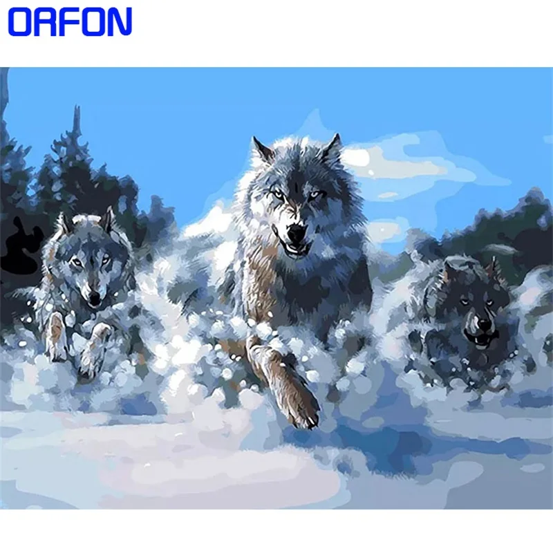 ORFON Рамка DIY живопись по номерам волк животные и каллиграфия Современная