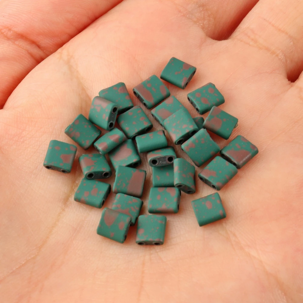 Natural Matte Hematite Stone Two-Hole Spacer Beads