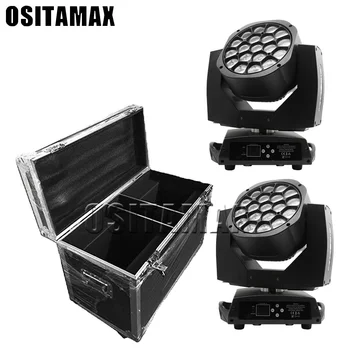 

2pcs+Flycase Lyre LED Zoom Wash Moving Head Light Bee Eyes Beam 19X15W 4IN1 RGBW Strobe DMX512 Control for Stage Party Disco DJ