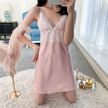 

Nightwear Bathrobe Homewear Satin Sleep Set Women Home Clothing Sexy Sleepwear Kimono Gown Intimate Lingerie Casual Nightgown