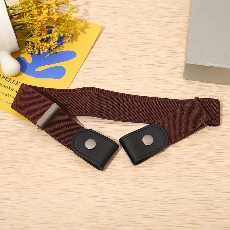 New men's and women's invisible belt without buckle seamless lazy belt wild elastic elastic jeans belt decoration ins wind mens fabric belts