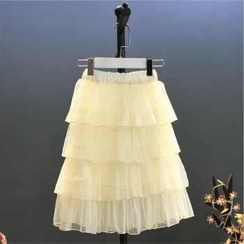 

wholesale girls beige chiffon tutu skirts kids skirt children clothing