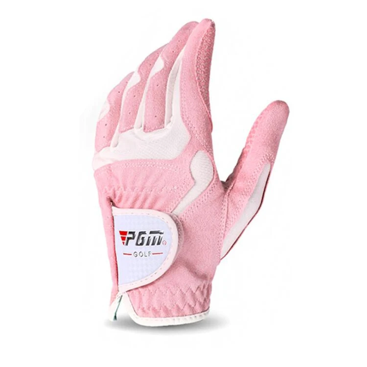 free shipping good quality comfortable durable pink color women skidproof microfiber golf glove