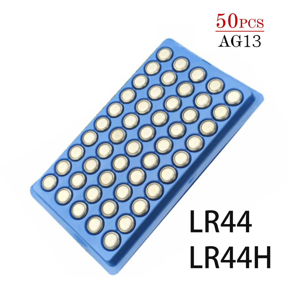 50 шт. LR44 357A A76 303 AG13 SR44SW SP76 L1154 RW82 RW42 1 5 В батареи щелочные кнопки ячейки часы игрушки