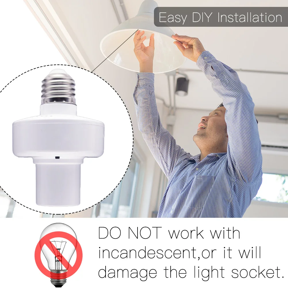 Wifi smart light bulbo adaptador suporte da