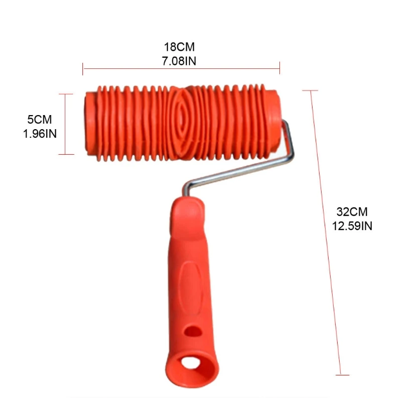 핸들 고무와 7 인치 우드 그레인 롤러 DIY 모조 우드 그레인 도구 곡물 그림 도구 벽 룸 장식 M68E