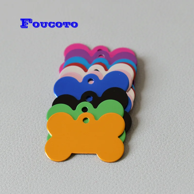 Mix Colours 20 штук, металлические биги для собак, двухсторонние персонализированные биги для кошек, идентификационные бирки на заказ, имя щенка, телефон, нет. Ошейник, кулон, 10 цветов - Цвет: Mix Colours