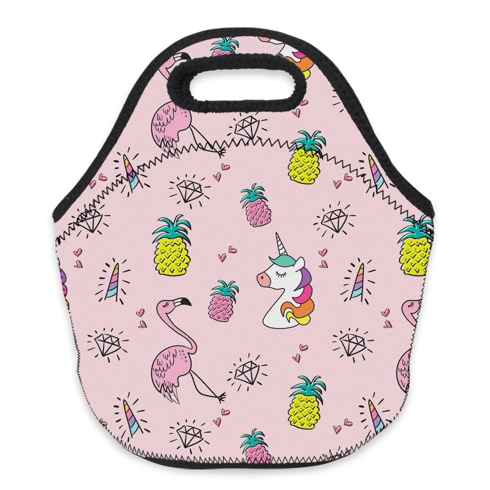 Deanfun 3D печатных Розовый фламинго Ланч сумка из неопрена мешок еды с молнией милый Ланч мешок для детей 73138 - Цвет: 73138