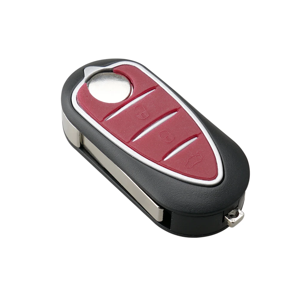 Porte-clés de voiture en cuir pour Alfa Romeo 500L 159 GTO Giulietta Mito,  3 boutons pliants, housse de protection pour télécommande - AliExpress