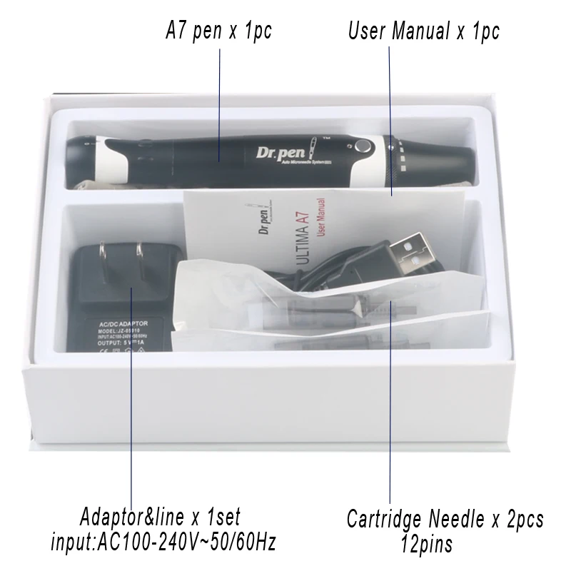 Дерма ручка Dr.Pen A7 микроблейдинг бровей подводка для глаз губ микро игла картридж Dr ручка Проводная нано игла макияж машина