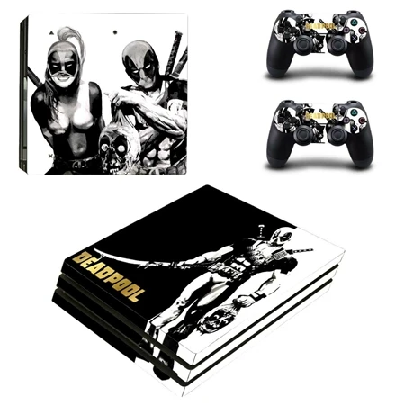 PS4 Pro Дэдпул виниловые наклейки на кожу для sony PS4 Pro консоль и 2 защитное устройство для контроллеров Наклейка Обложка игровые аксессуары - Color: YSP4P-0740