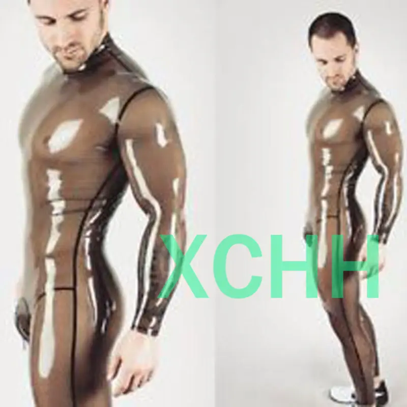 

new sexy exotic Sexy handmade customize Men male Latex Catsuit zentai cekc fetish Bodysuits No Socks Back &Crotch Zipper