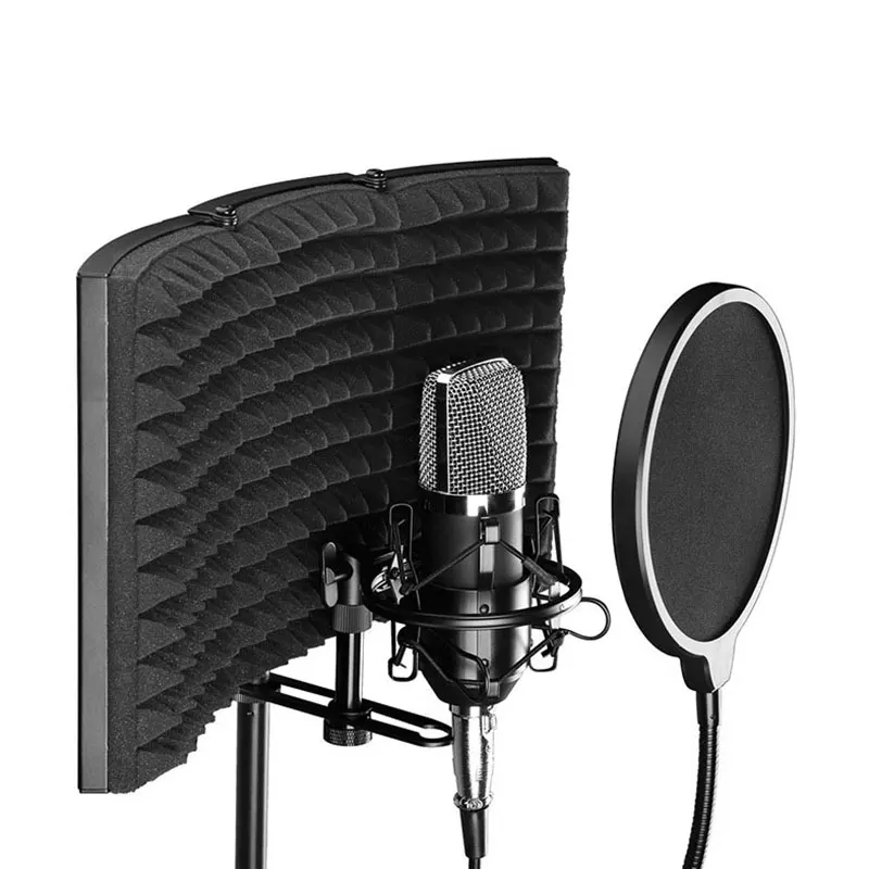 

Eco-friendly Acoustic Foams Panel Acoustic Isolation Cover Noise Insulation Shield Microphone Accessory+-