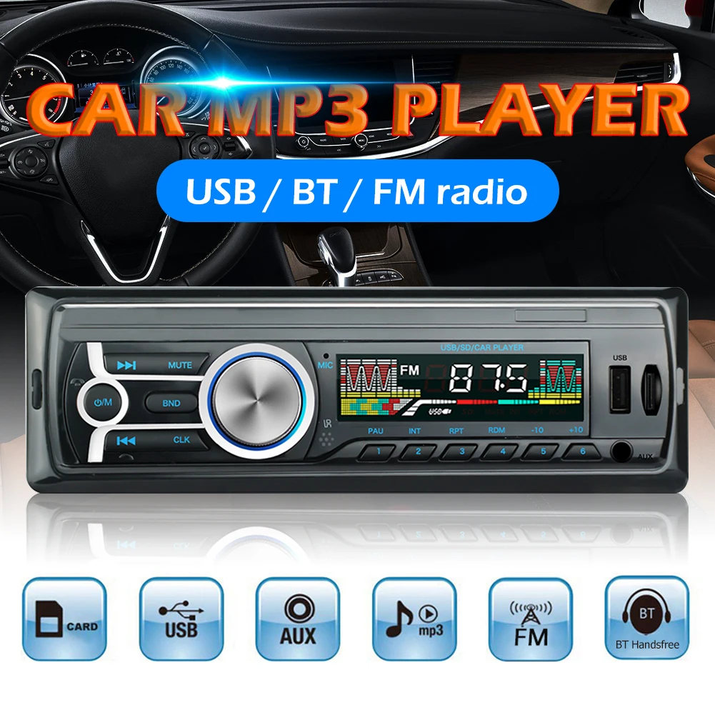 Автомобильный стерео аудио Универсальный 1 Din USB RM-JQ1784C fm-радио Bluetooth Hands-free В-Dash головное устройство MP3 музыкальный плеер