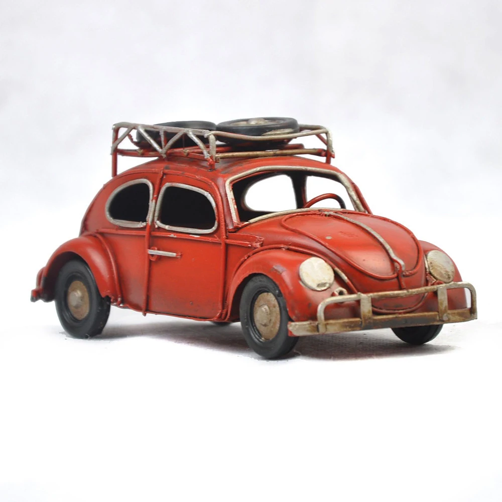 Ретро старая железная модель автомобиля игрушка украшение дома магазин дисплей модель фотографии реквизит коллекция мини Жук шина версия
