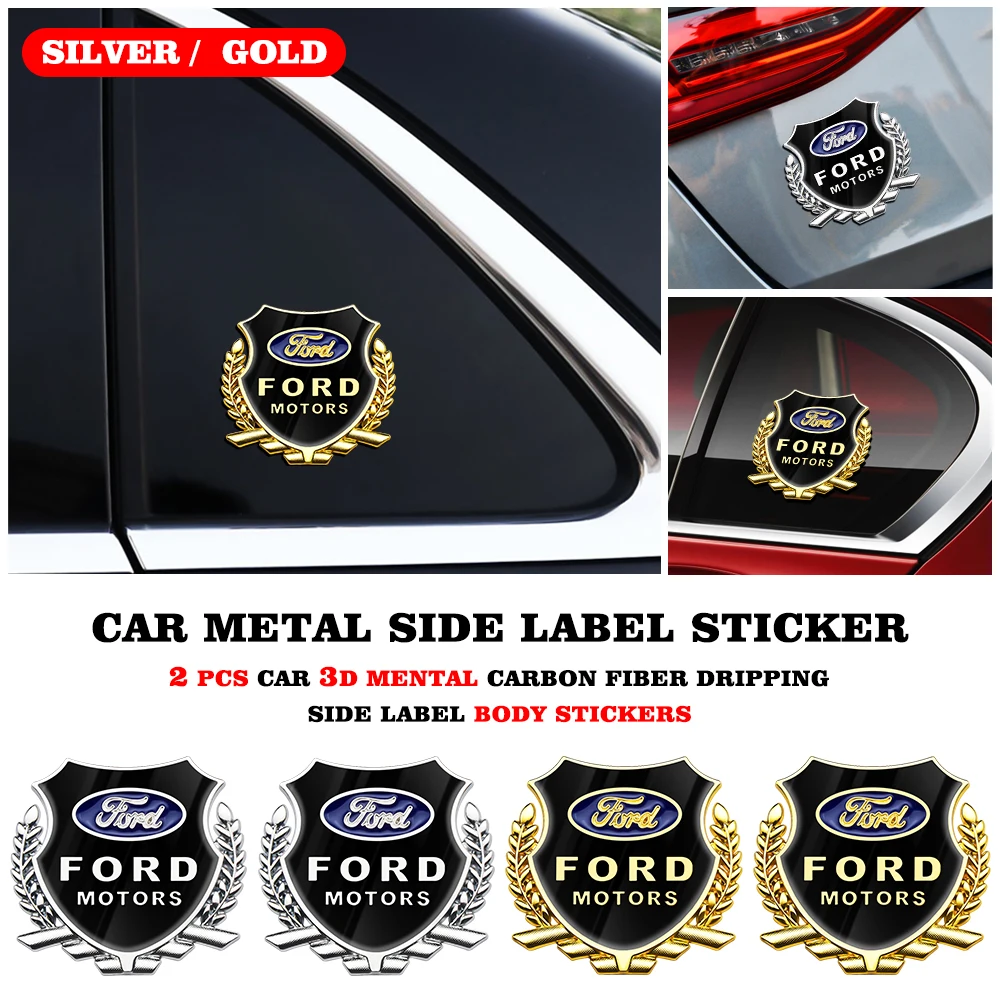 2pcs 3D Metal Car Side Door Sticker Window Body Decoration Decals Auto Styling For Ford Focus Fiesta Mk2 Party Mk3 Ranger Mondeo |