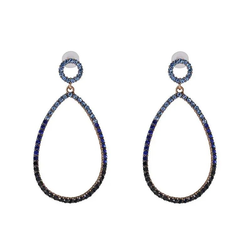 

Rainbow Crystal Hoop Earrings Colorful Rhinestone Drop Dangle Earrings for Women