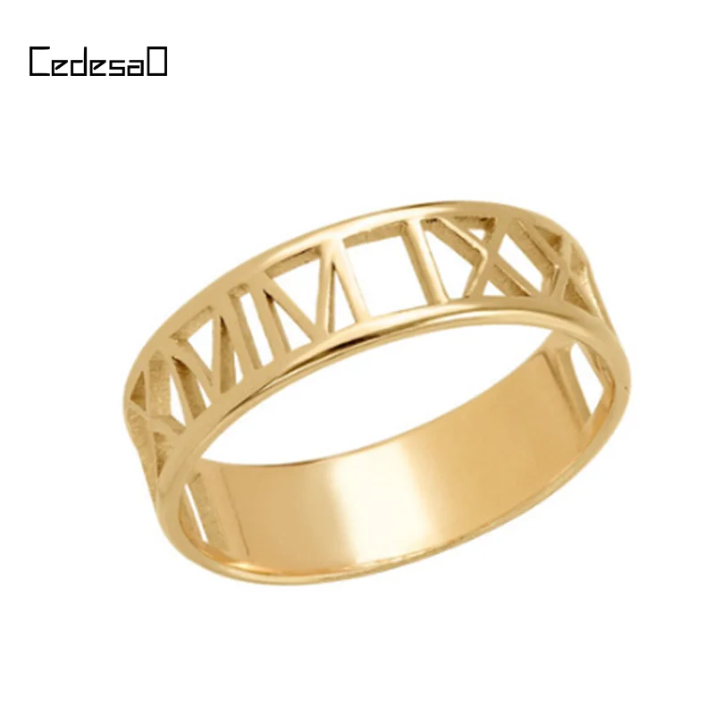 На заказ 925 Серебряное кольцо для мужчин ювелирные изделия на заказ римские цифры с любым именем кольцо для wo мужчин