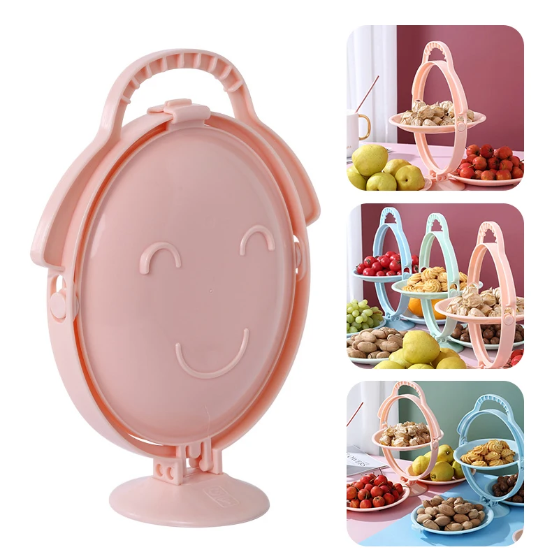 

3 Layers Foldable Snack Plate Portable Fruit Platter Candy Snacks Nuts Seeds Dry Fruits Plates Dishes Bowl Kitchen Supplies