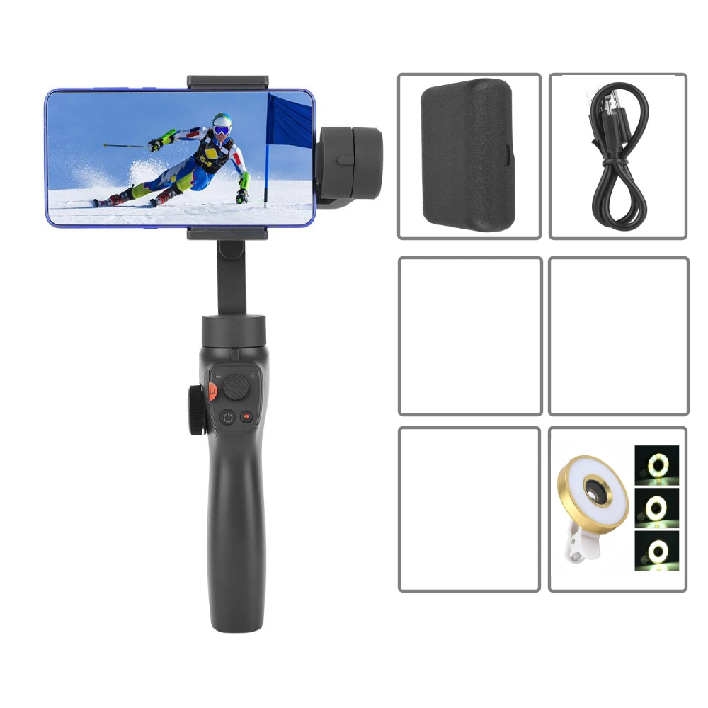 with Fill Light Lens Eyemind V2.0 3-осевой ручной шарнирный стабилизатор для камеры GOPRO для мобильного телефона смартфона под 6,5 дюйм(ов) и для камеры GOPRO 4/5/6/7, Фирменная Новинка - Цвет: with Fill Light Lens