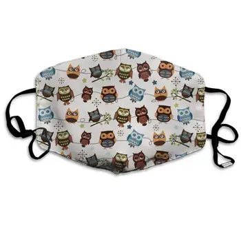 

Garde Art Studio Unisex Mouth Cover Mask with Adjustable Ear-Loops, Anti Dust Mouth Face Cover for Running Cycling Outdoor, Owl