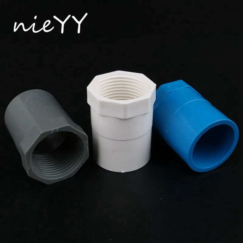 

1-1/2" Female Thread x 50mm ID Socket Straight PVC Pipe Fitting Straight Pipe Tube Adapter Connector Gray Water Connector Nieyy