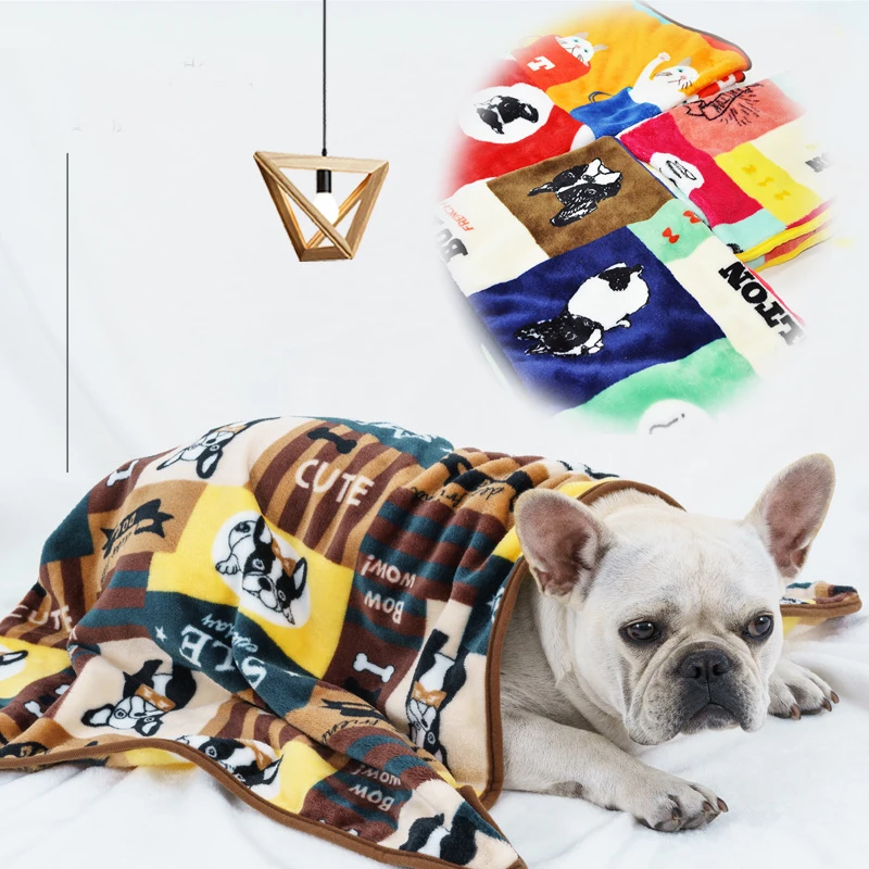 Manta superFranela suave para mascotas, cama gruesa para cojín de perro, toalla de ducha para cachorro, alfombra bonita para el hogar, cubierta cálida para dormir, suministros para mascotas