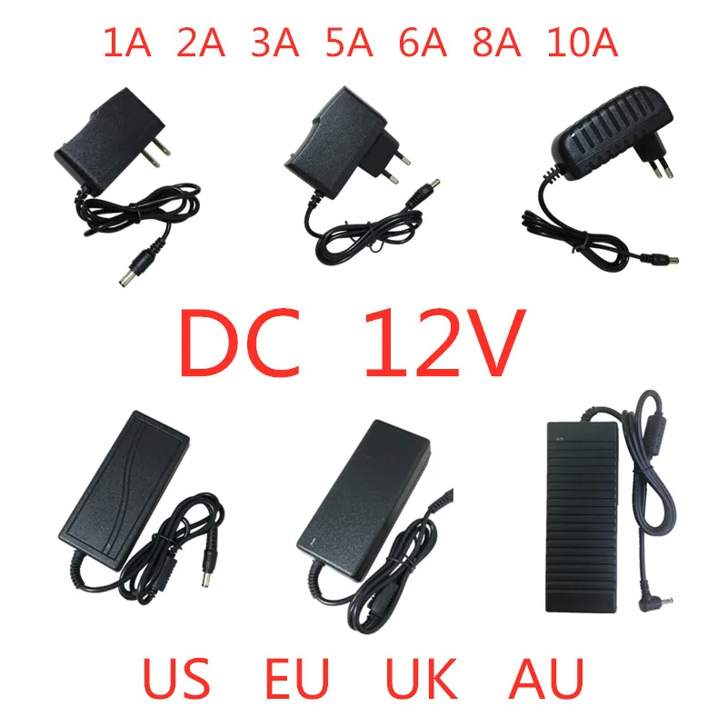 1 шт. AC 100 V-240 V DC/DC 12V 0.5A 1A 1.5A 2A 3A 4A 5A 6A 8A 10A трансформатор адаптер питания 12 v Вольт светодиодный осветительные полосы