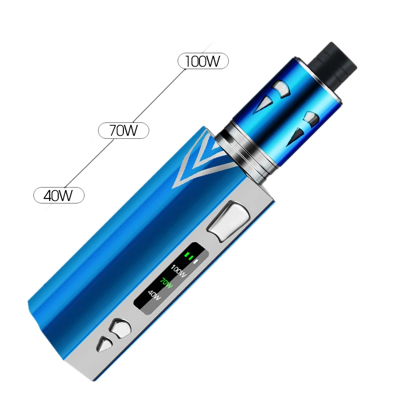 Горячая XD-100W Vape Kit 2000 мАч встроенный аккумулятор со светодиодным экраном Vape огромный пар электронная сигарета испаритель